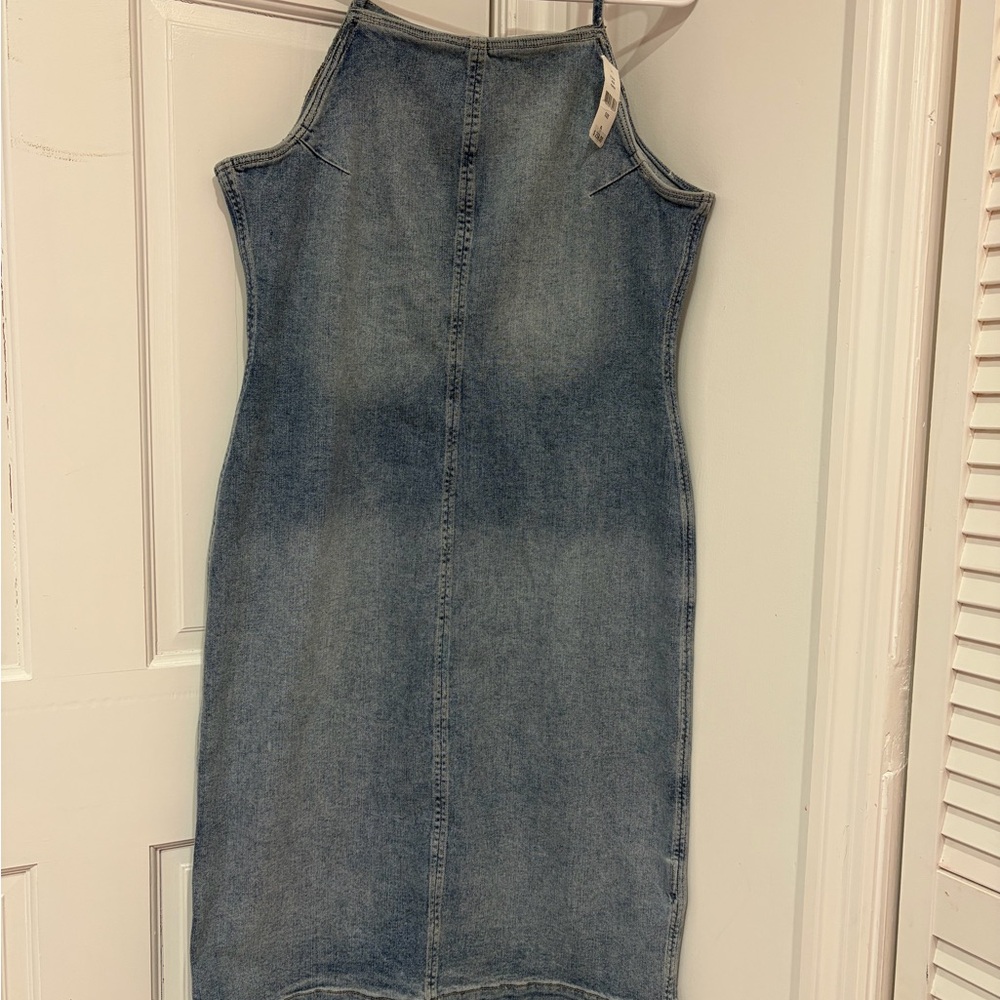 DL1961 Sleeveless Denim Midi Dress in Light Blue